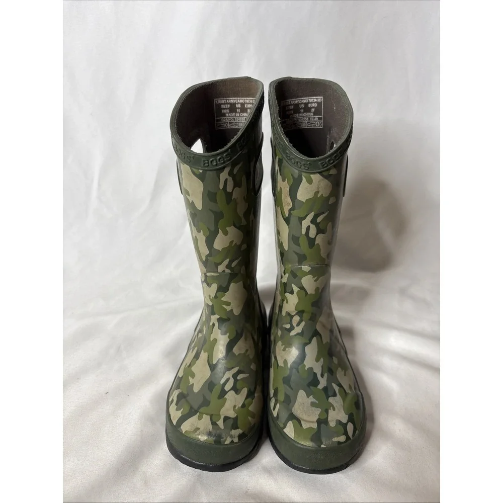 Bogs Kid's Rain‎ Boots in Camo Green Waterproof 78734-353 Size 11 Gorpcore